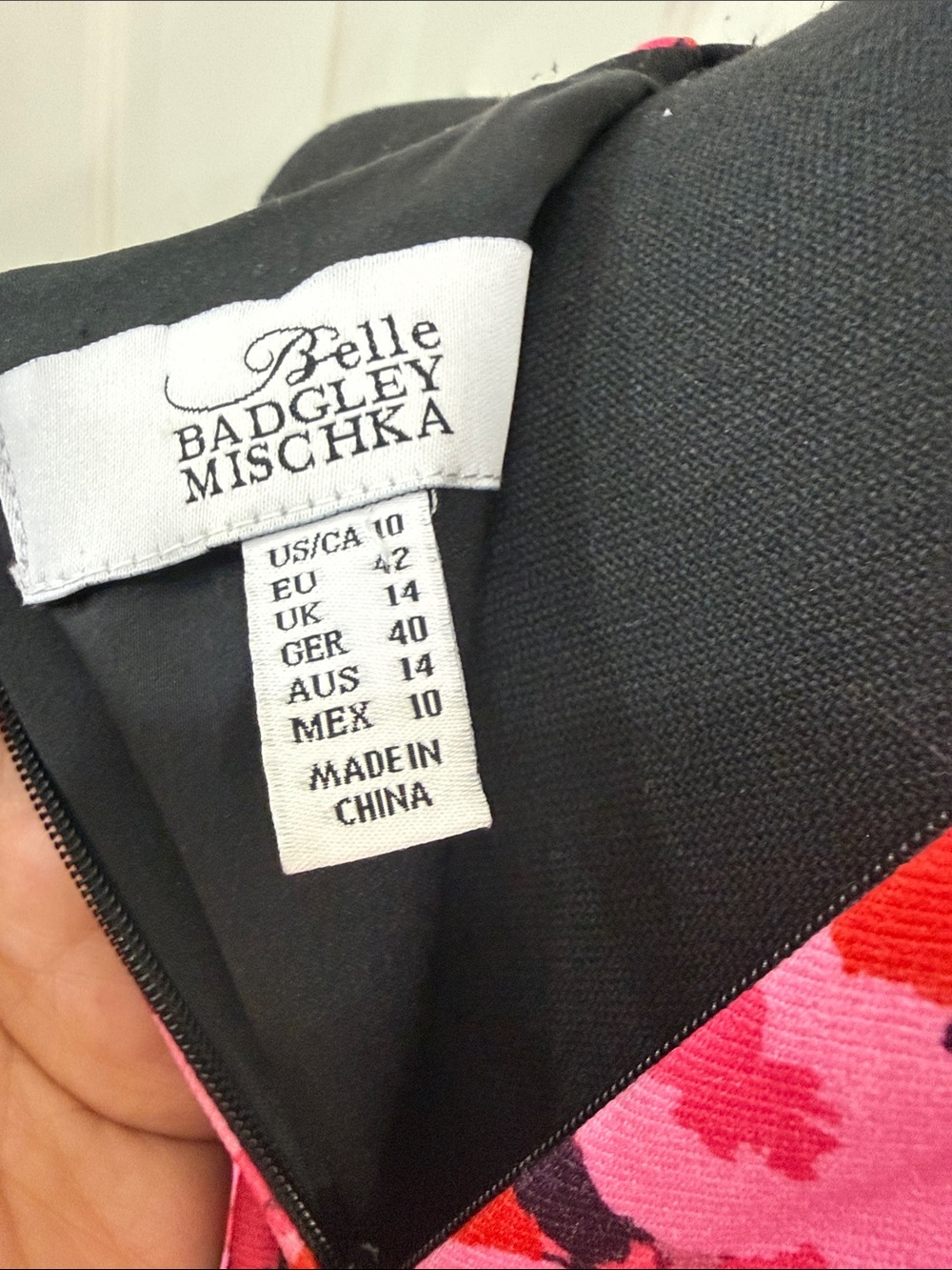 Badgley Mischka Pink and Red Floral Halter Sheath Dress - Picture 6 of 6